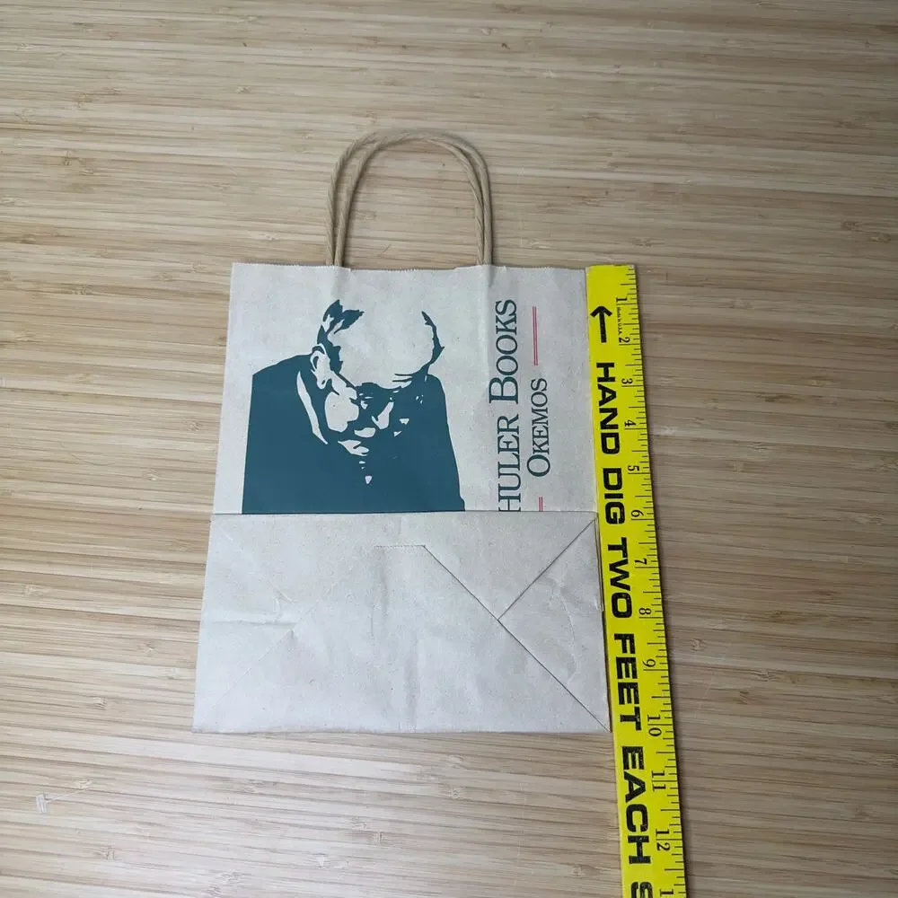 Vintage Schuler Books Okemos Michigan Shopping Gift Bag‎ Tote Paper Christmas